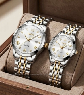 OLEVS 9931 NEW Couple Date Silver Gold White