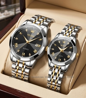 OLEVS 9931 NEW Couple Date Silver Gold Black